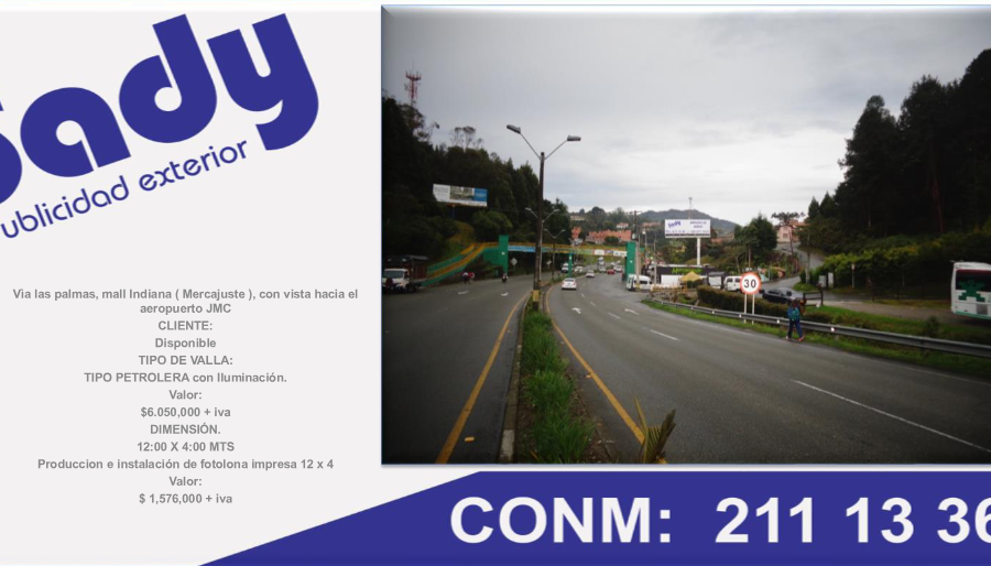 Valla Petrolera con Iluminación en Vía Las Palmas