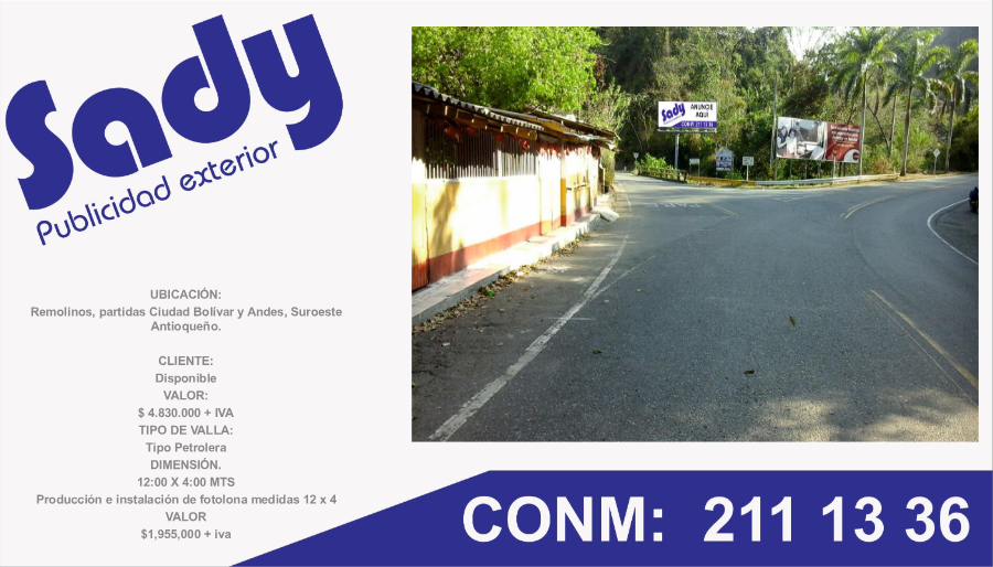 Valla Tipo Petrolera en Remolinos