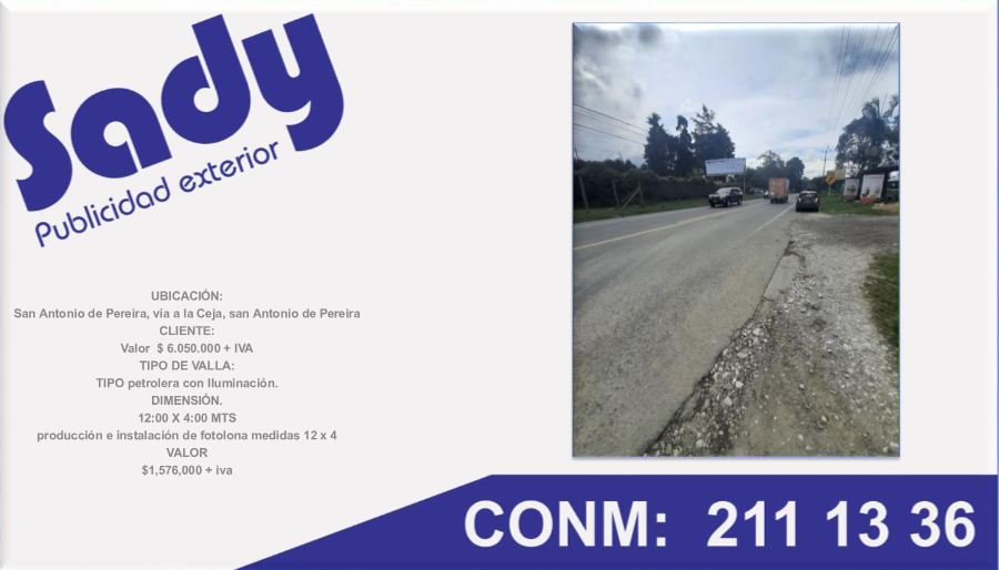 Valla Petrolera Iluminada en San Antonio de Pereira