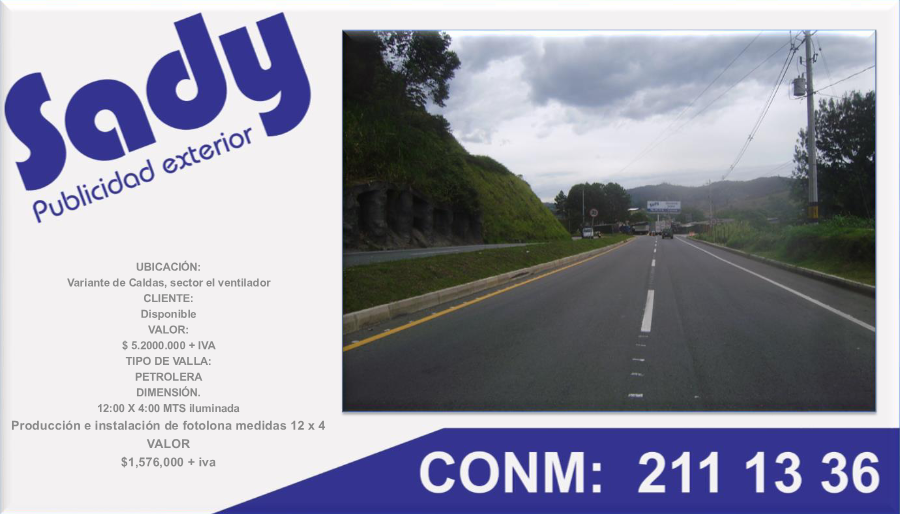 Valla Petrolera Variante de Caldas