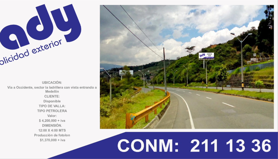 Valla Tipo Petrolera - Medellín