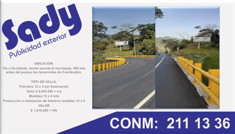 Valla Petrolera 12x4 sin iluminación