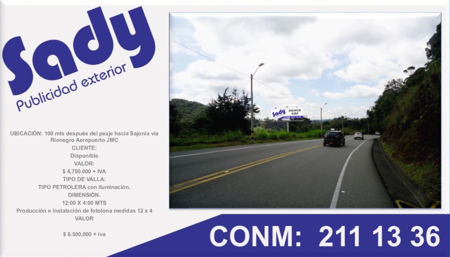 Valla tipo petrolera iluminada