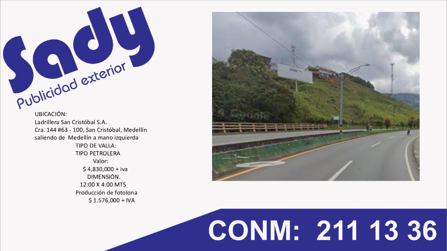 Petrolera Billboard at Ladrillera San Cristóbal S.A.