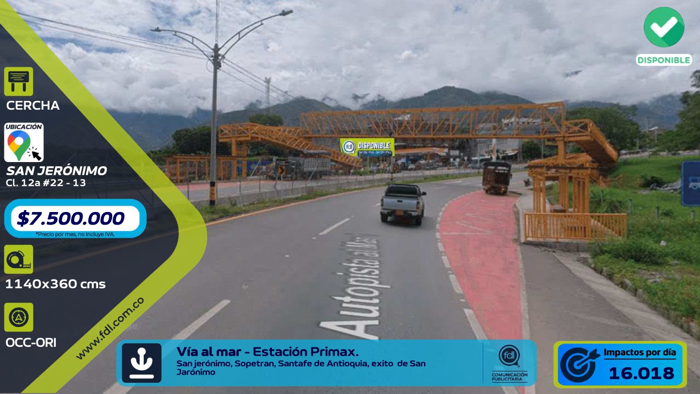 Cercha Iluminada Autopista Al Mar · Estación Primax San Jerónimo – San Jerónimo