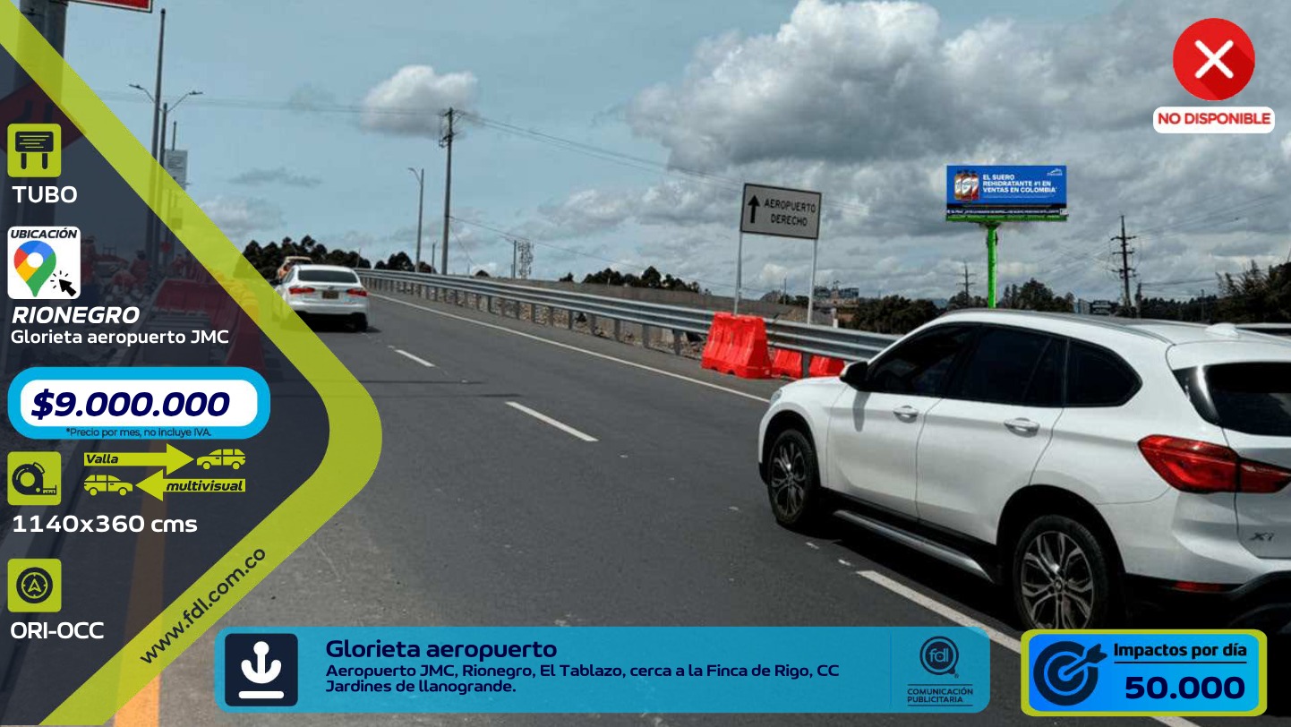 Valla Gran Formato Glorieta Aeropuerto JMC · Finca de Rigo – Rionegro