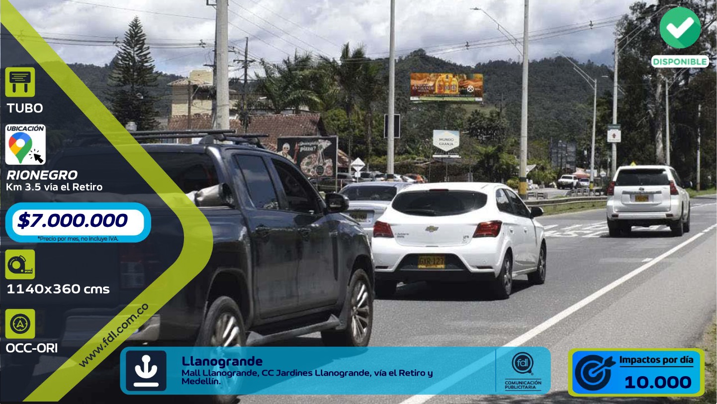 Valla Gran Formato Km 3.5 · Mall Llanogrande CC Jardines – Rionegro