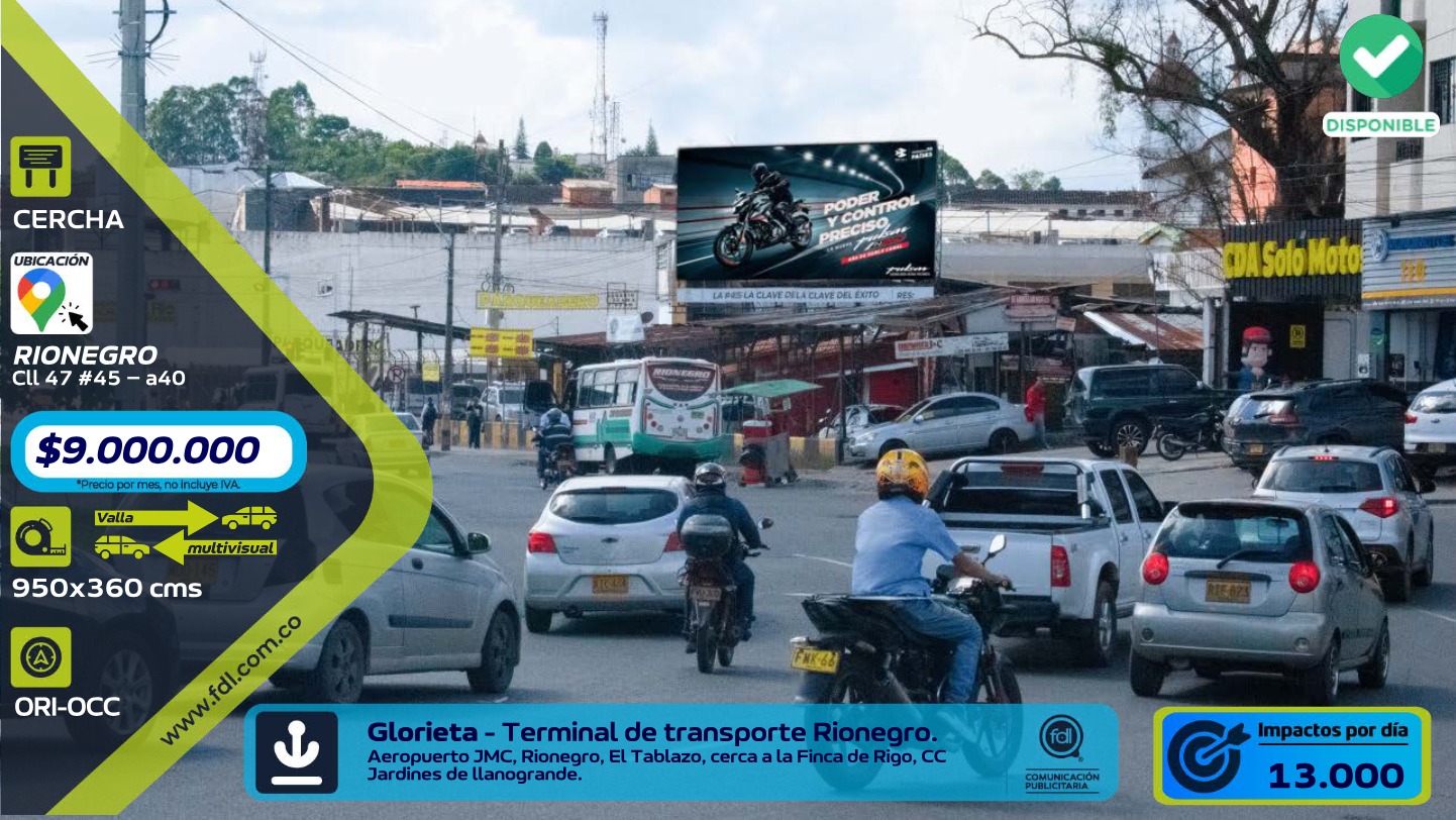 Valla Iluminada Cl. 47 · Zona Centro – Rionegro