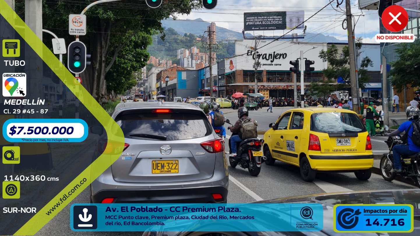 Valla Gran Formato Cl. 29 · CC Punto Clave Ciudad del Río – Medellín