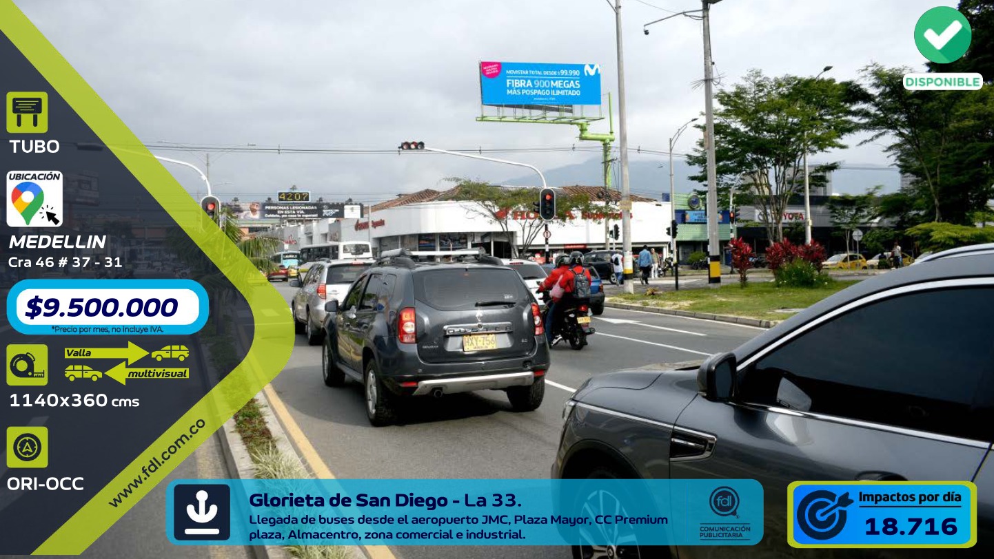 Valla Tubo Glorieta San Diego · La 33 CC Premium Plaza – Medellín — foto 1