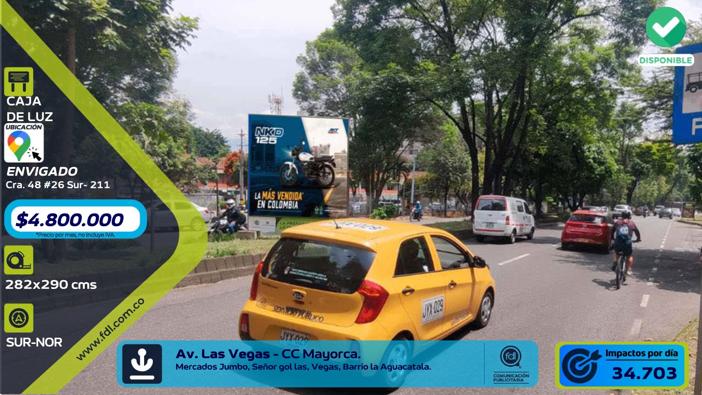 Caja de Luz Av. Las Vegas · CC Mayorca Sur–Norte (A) – Envigado