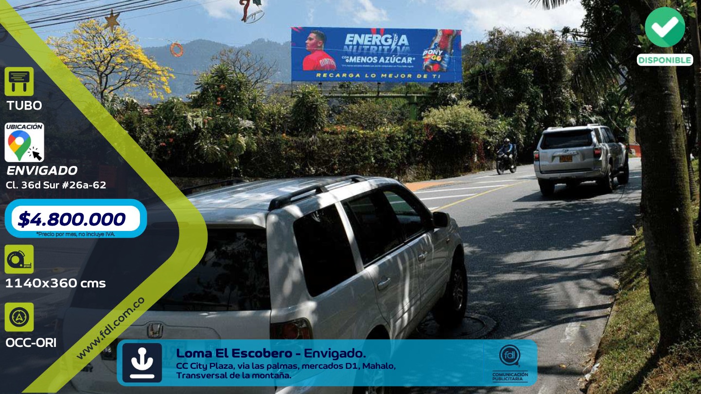 Valla Gran Formato Loma El Escobero · CC City Plaza – Envigado