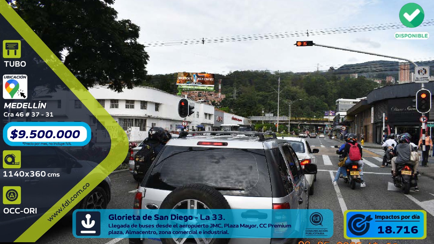 Valla Tubo Glorieta San Diego · Almacentro Plaza Mayor – Medellín — foto 1