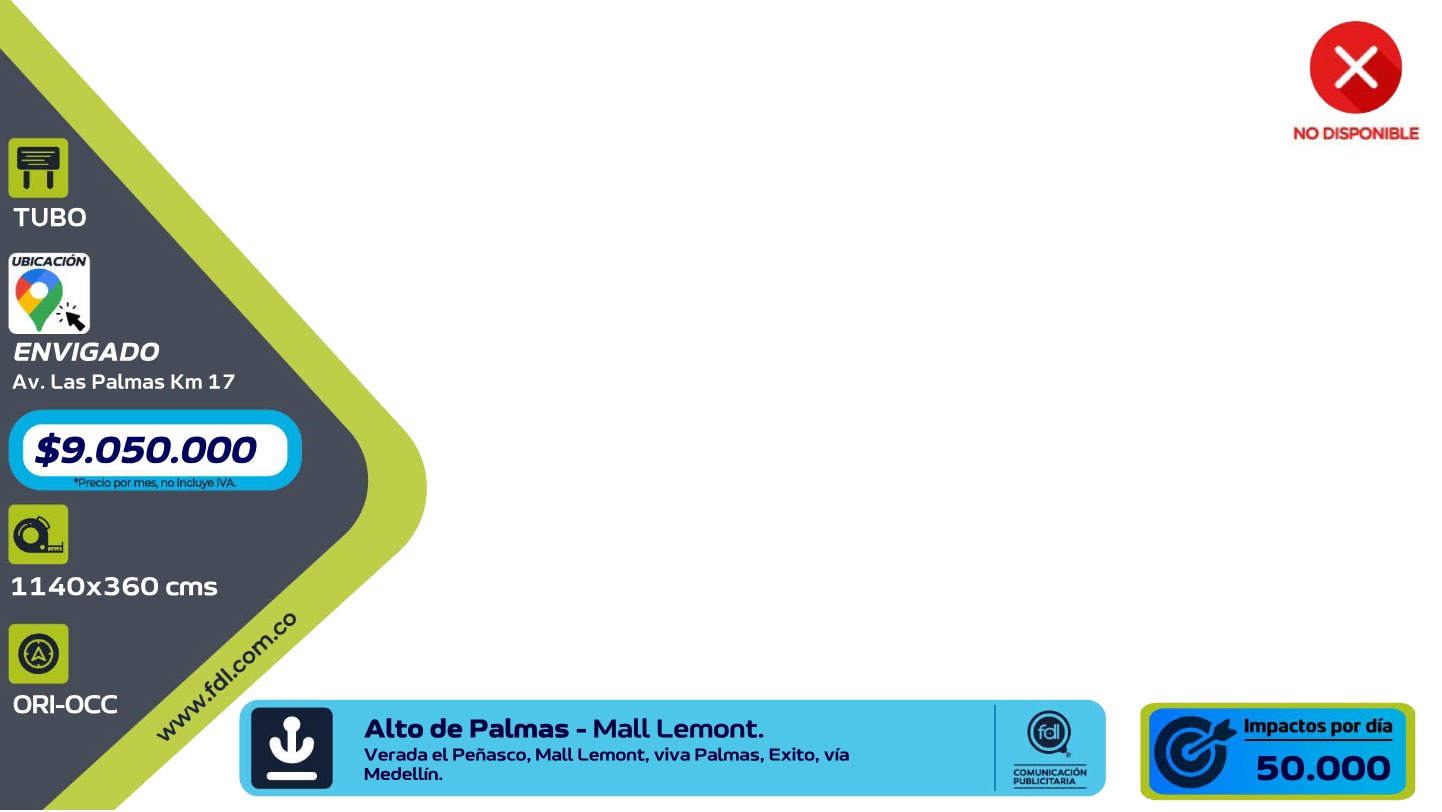 Valla Tubo Alto de Palmas Km 17 · Entrada Envigado Mall Lemont – Envigado