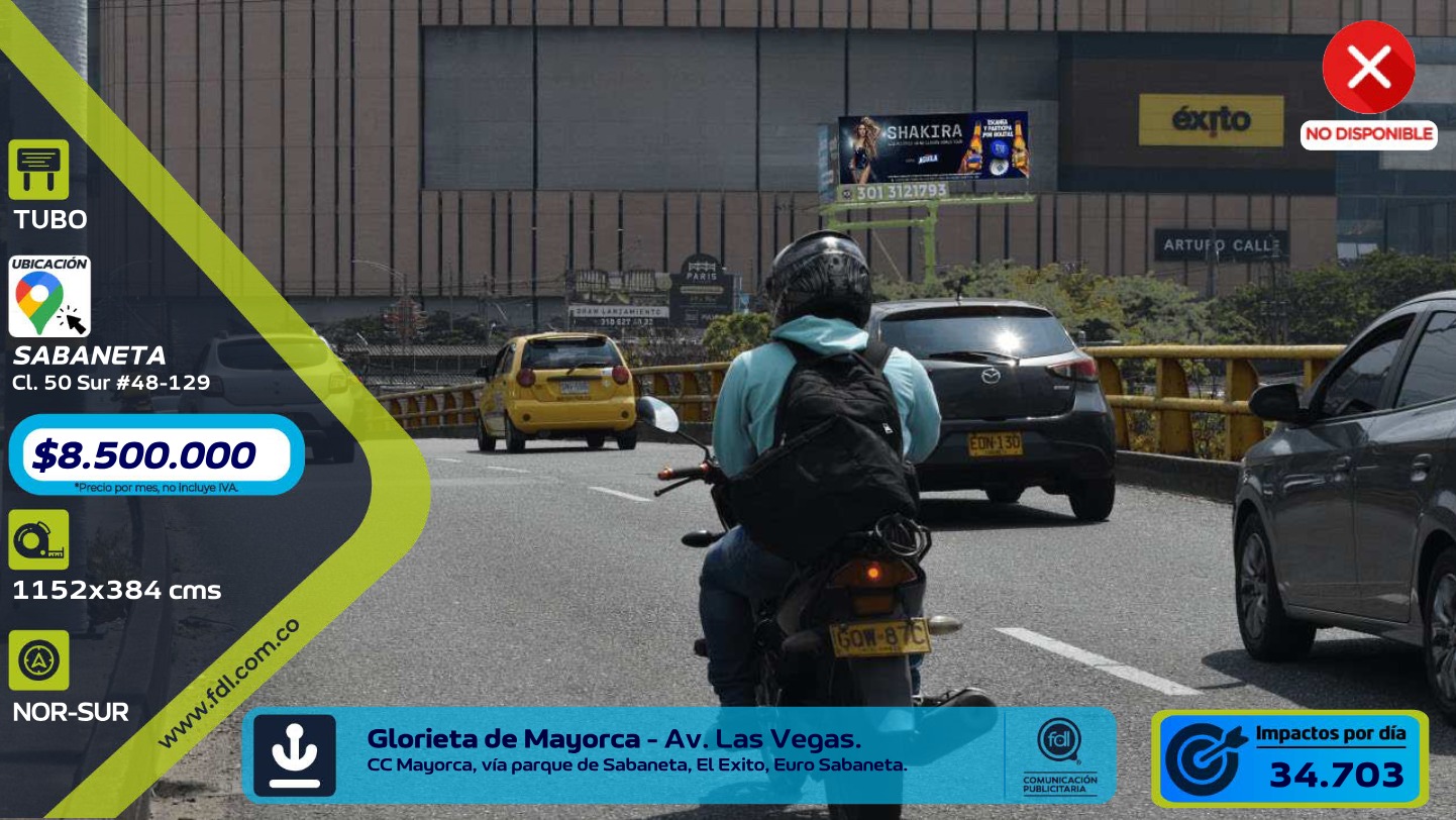 Valla Gran Formato Glorieta Mayorca · CC Mayorca Parque Sabaneta – Sabaneta