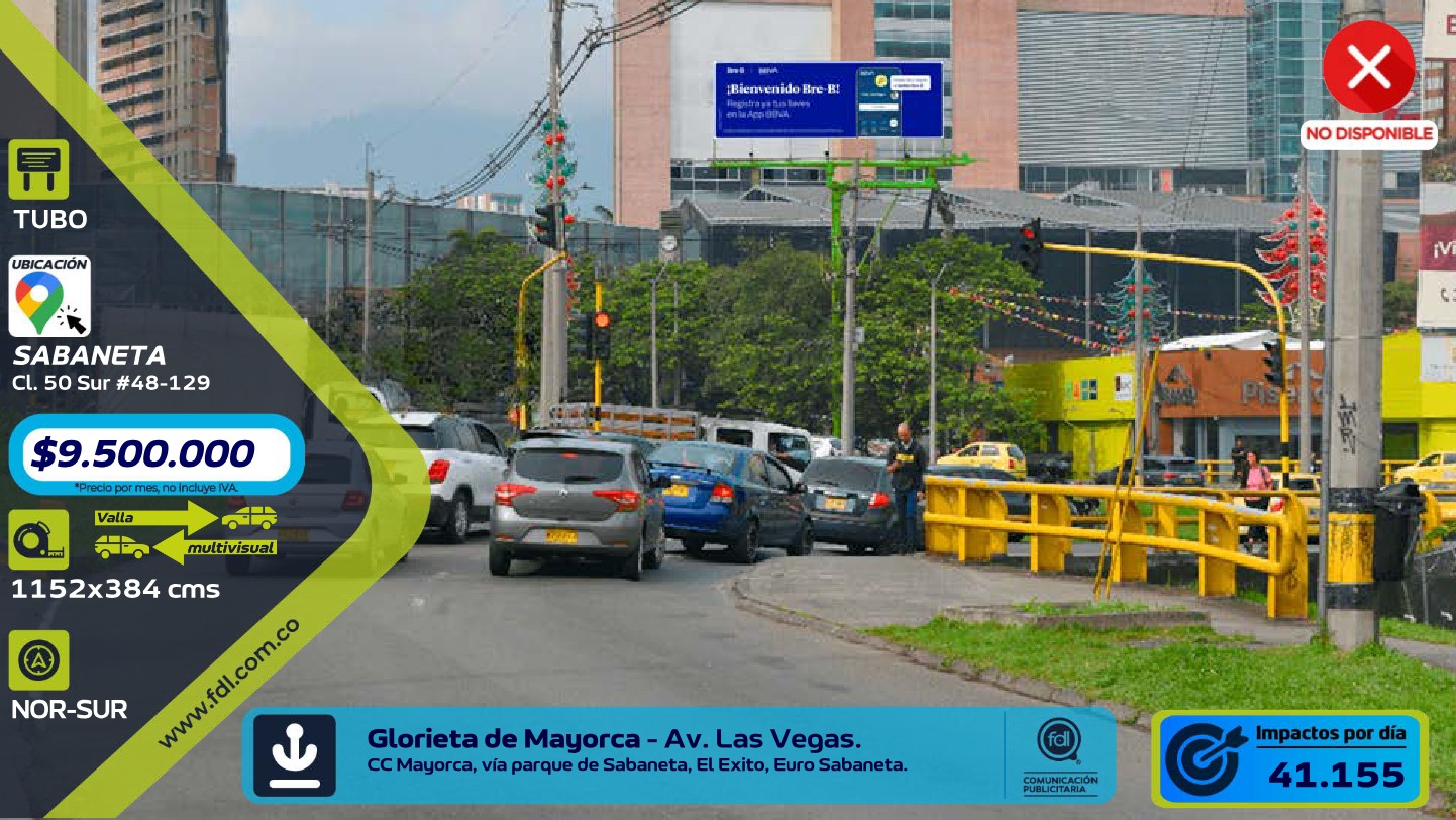 Valla Multivisual Glorieta Mayorca · Av. Las Vegas – Sabaneta