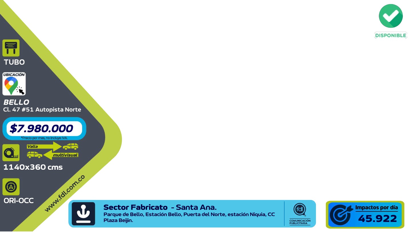 Valla Tubo Autopista Norte · Estación Bello CC Puerta del Norte – Bello