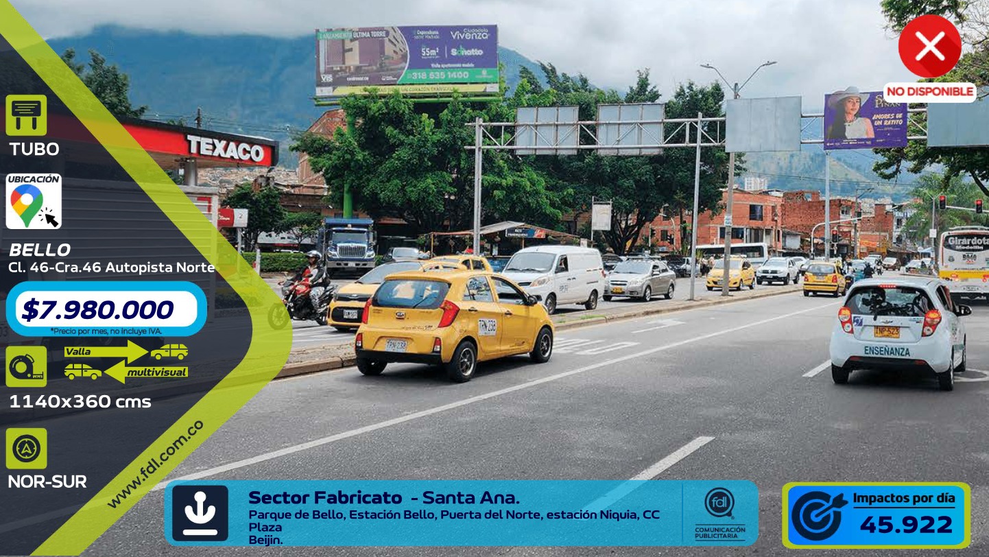 Valla Tubo Autopista Norte · Parque Bello y Puerta del Norte – Bello