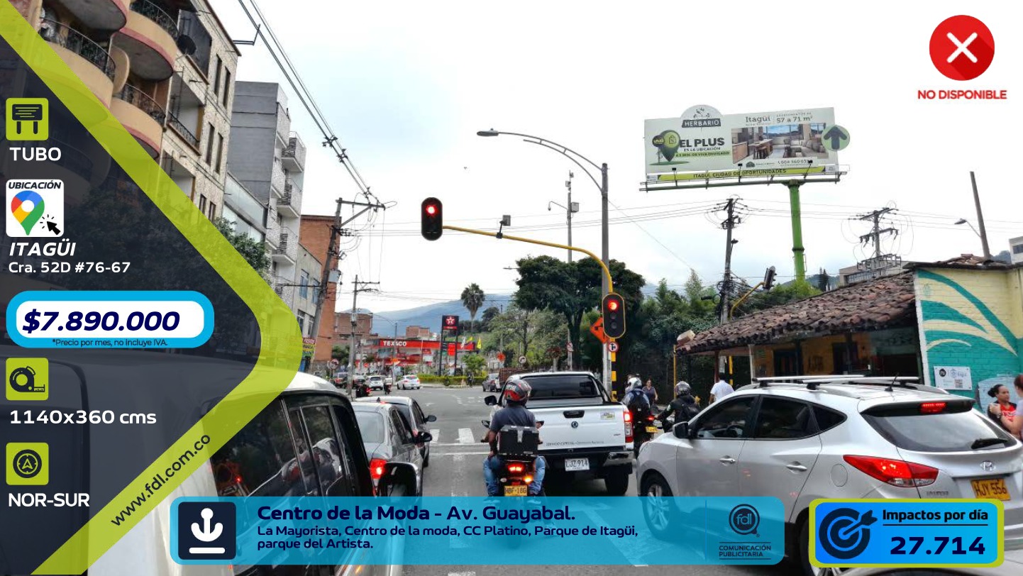 Valla Gran Formato Av. Guayabal · Centro de la Moda Norte–Sur – Itagüí